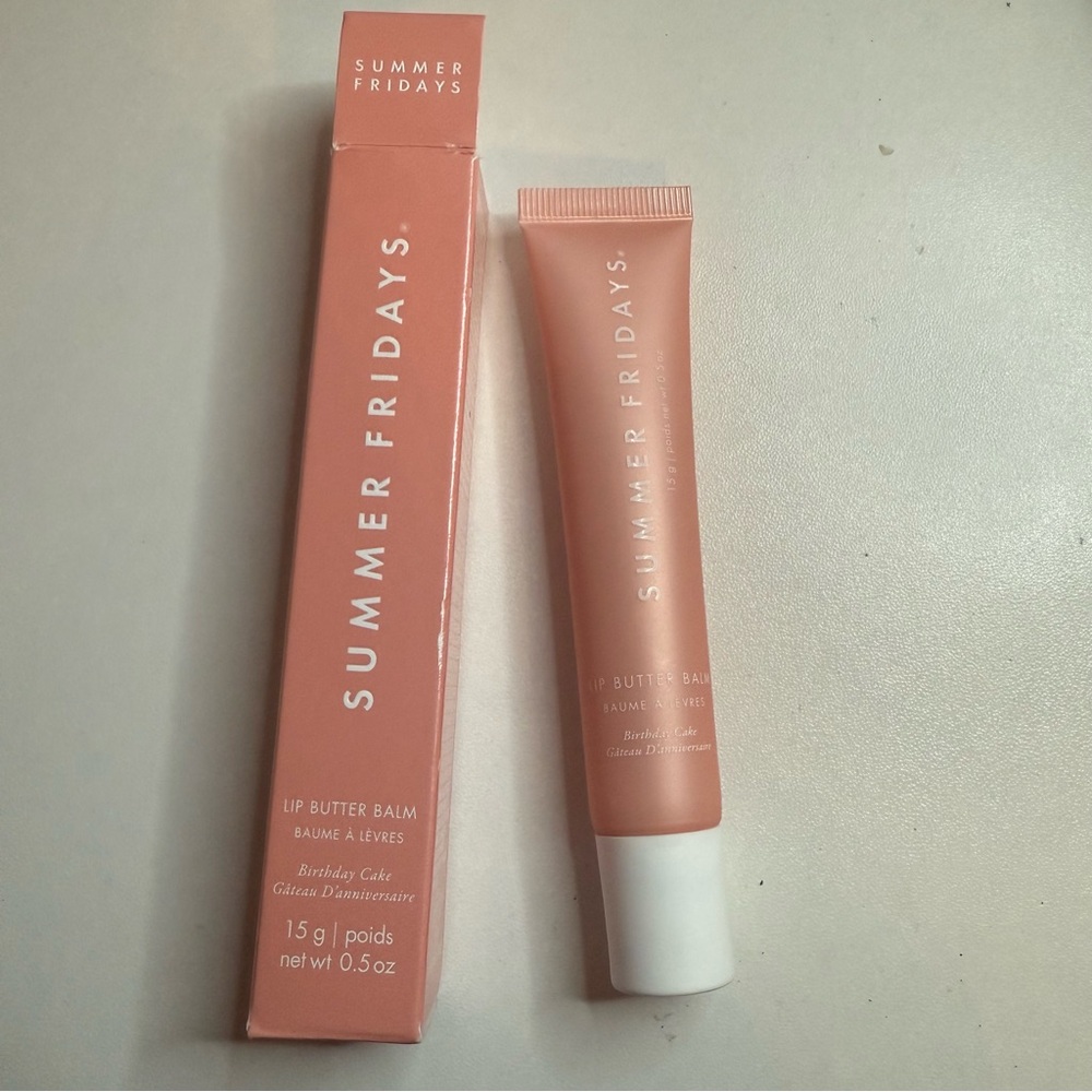 Summer Fridays birthday cake butter lip balm